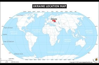 Ukraine on World Map