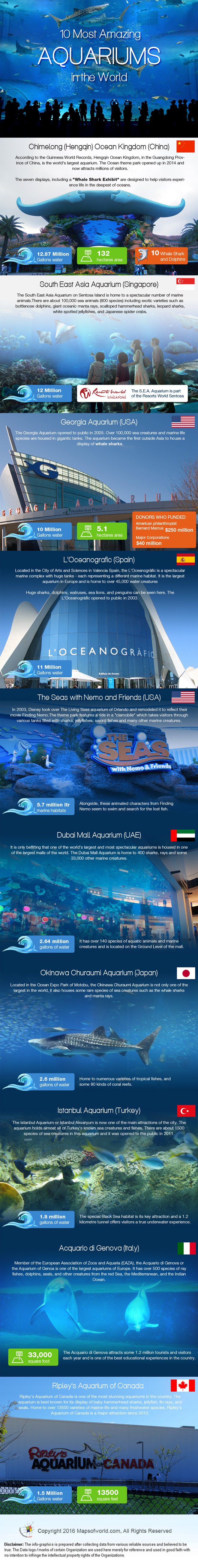 Infographic on 10 Most Amazing Aquariums in the World