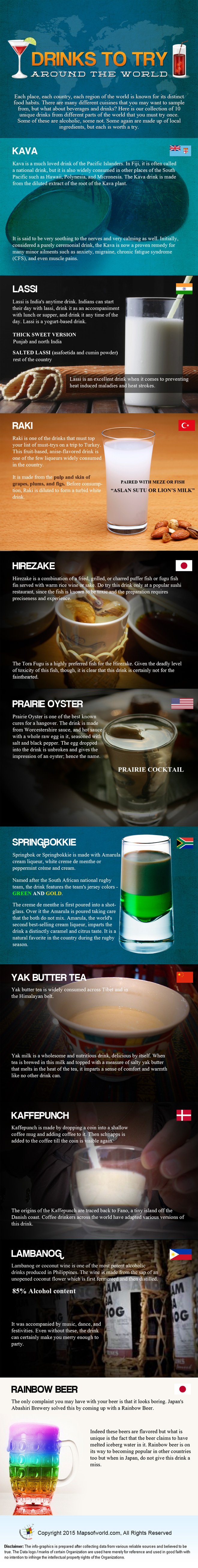Drinks To Try Around The World Infographic