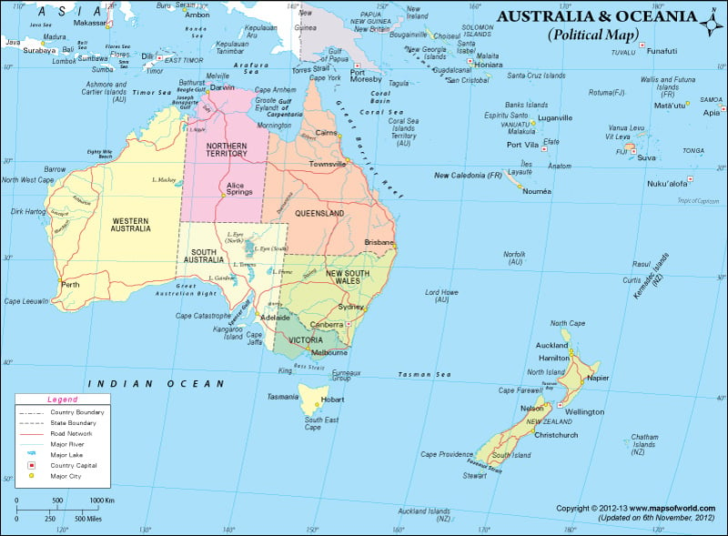 Political Map of Oceania