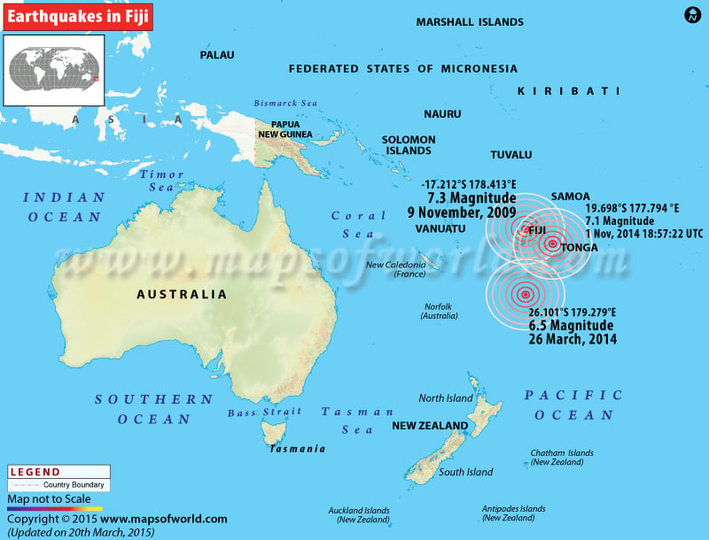 Earthquakes In Fiji Areas Affected By Earthquakes In Fiji