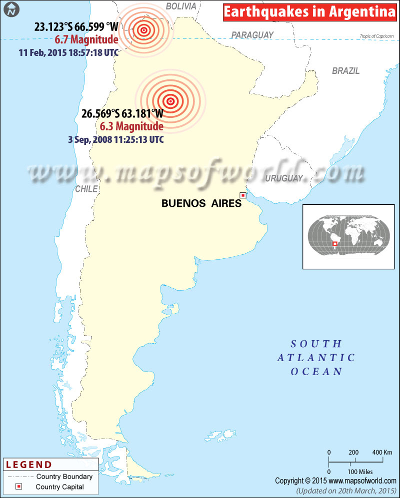 Earthquakes in Argentina Areas affected by Earthquakes in Argentina