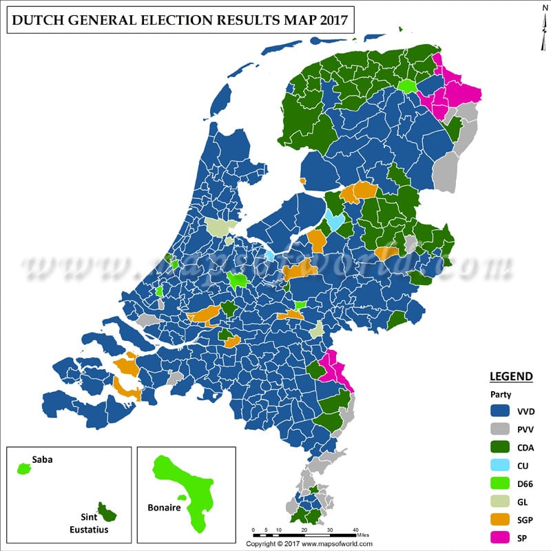 Dutch Election Results 2017 & 2012 Map