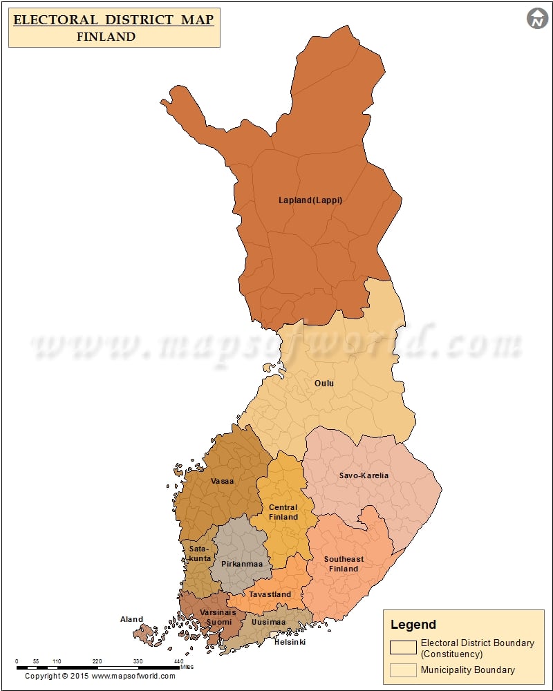 Finland Electoral District Map