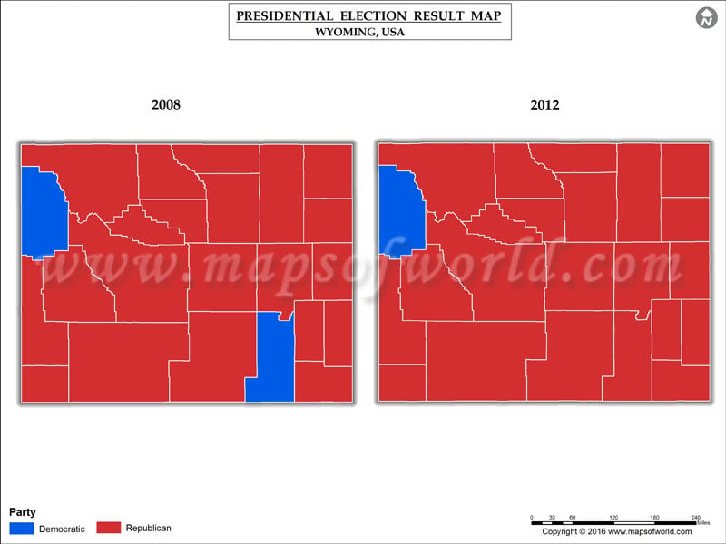 Wyoming Election Results 2016 Map by County