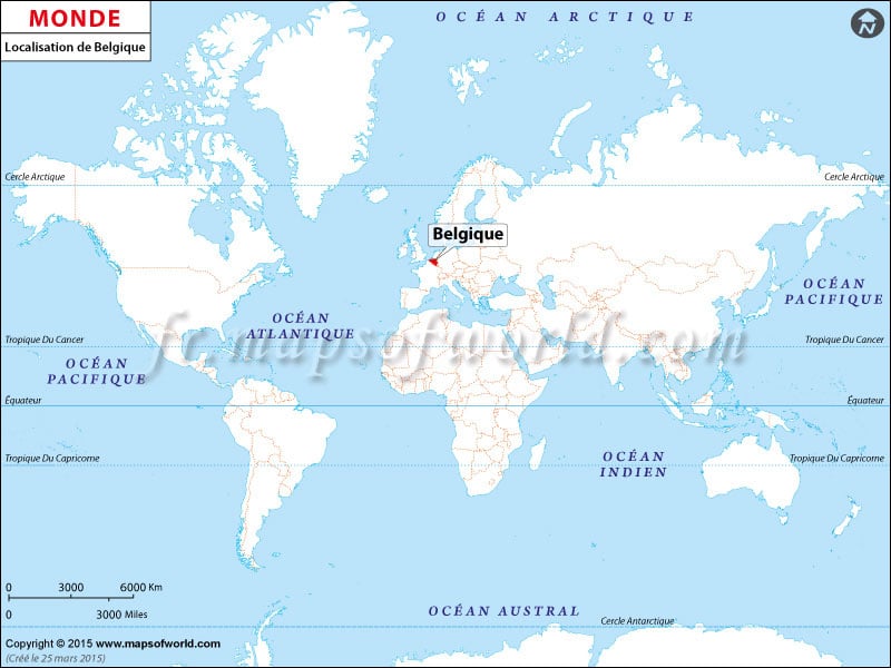 belgique carte du monde - Image
