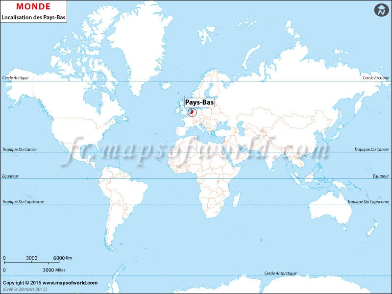 carte du monde pays bas