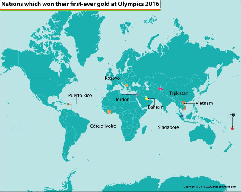 nations-which-won-their-first-ever-gold-at-olympics-2016-map