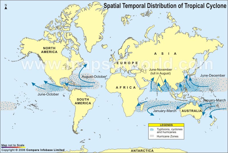 Spatial Temporal Distribution of Tropical Cyclone