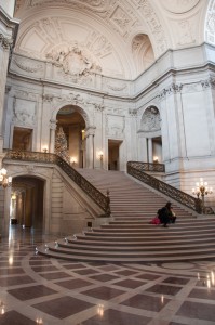 The staircase inside City Hall 