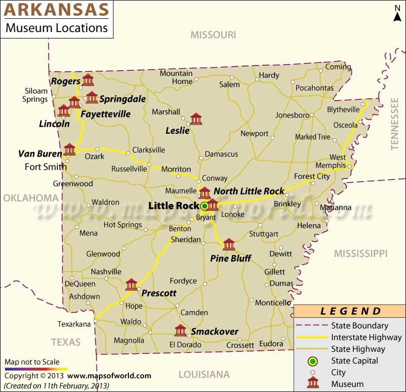 Arkansas Museums Map
