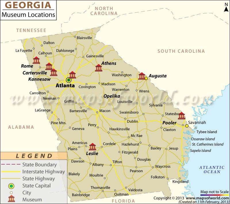Georgia Museums Map