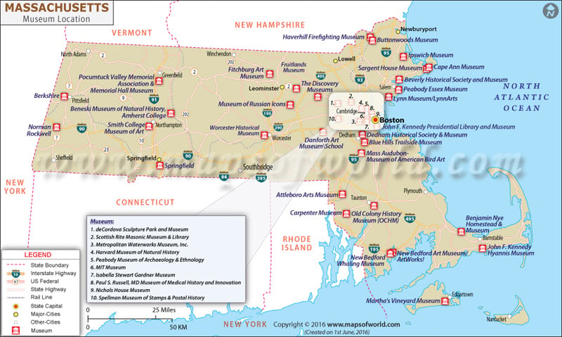 Massachusetts Museums Map