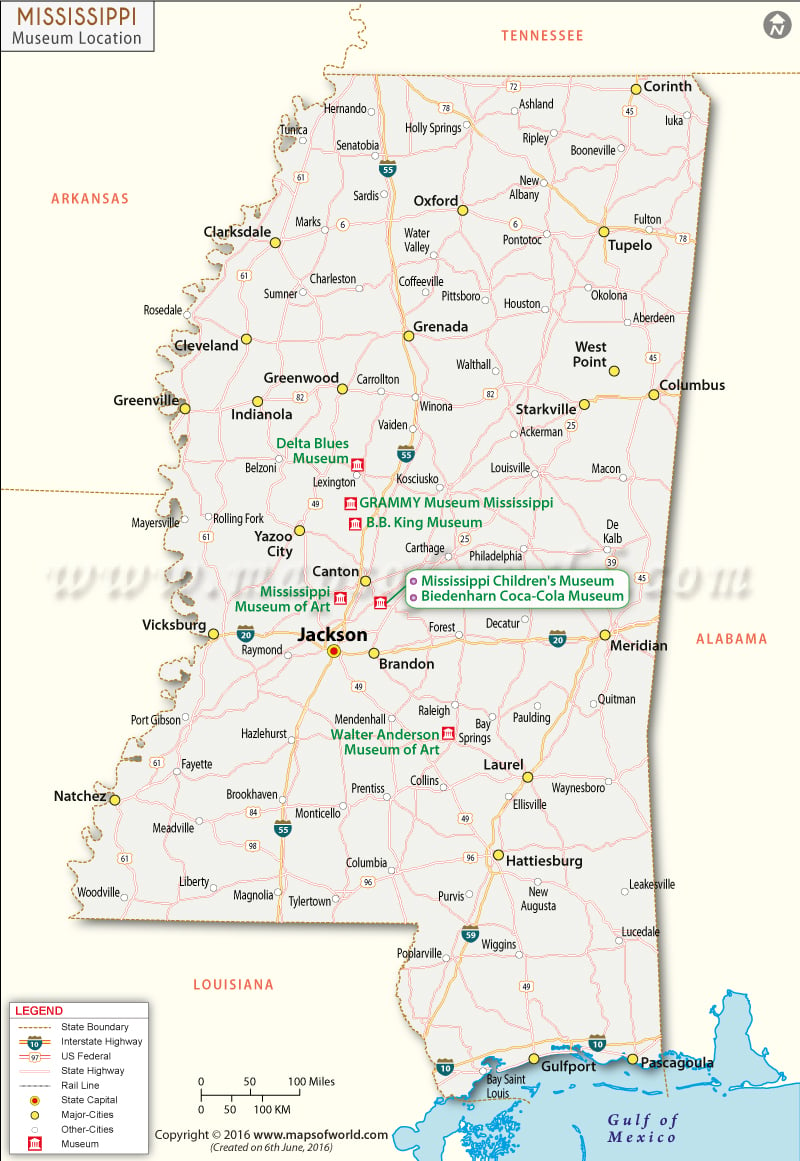 Mississippi Museums Map