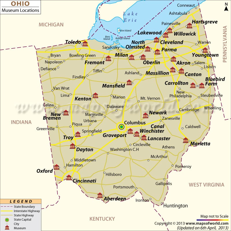Ohio Museum Map
