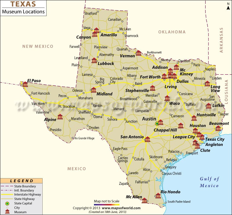 Texas Museums Map