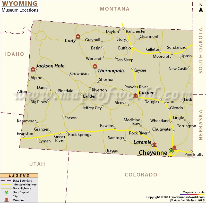 Wyoming Museums Map