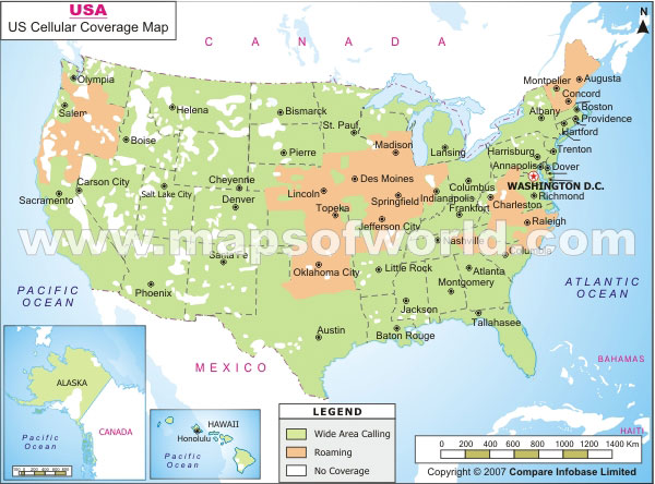 Map of USA Mobile Coverage