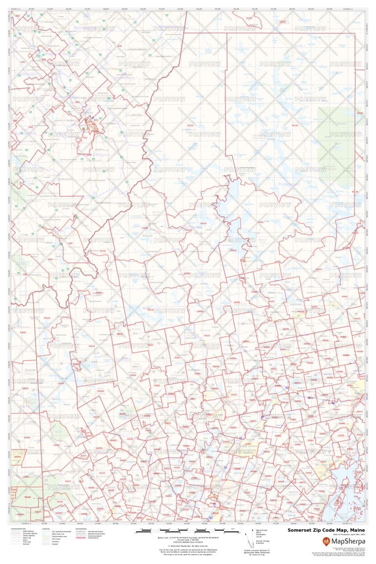 Somerset Zip Code Map Maine Somerset County Zip Codes