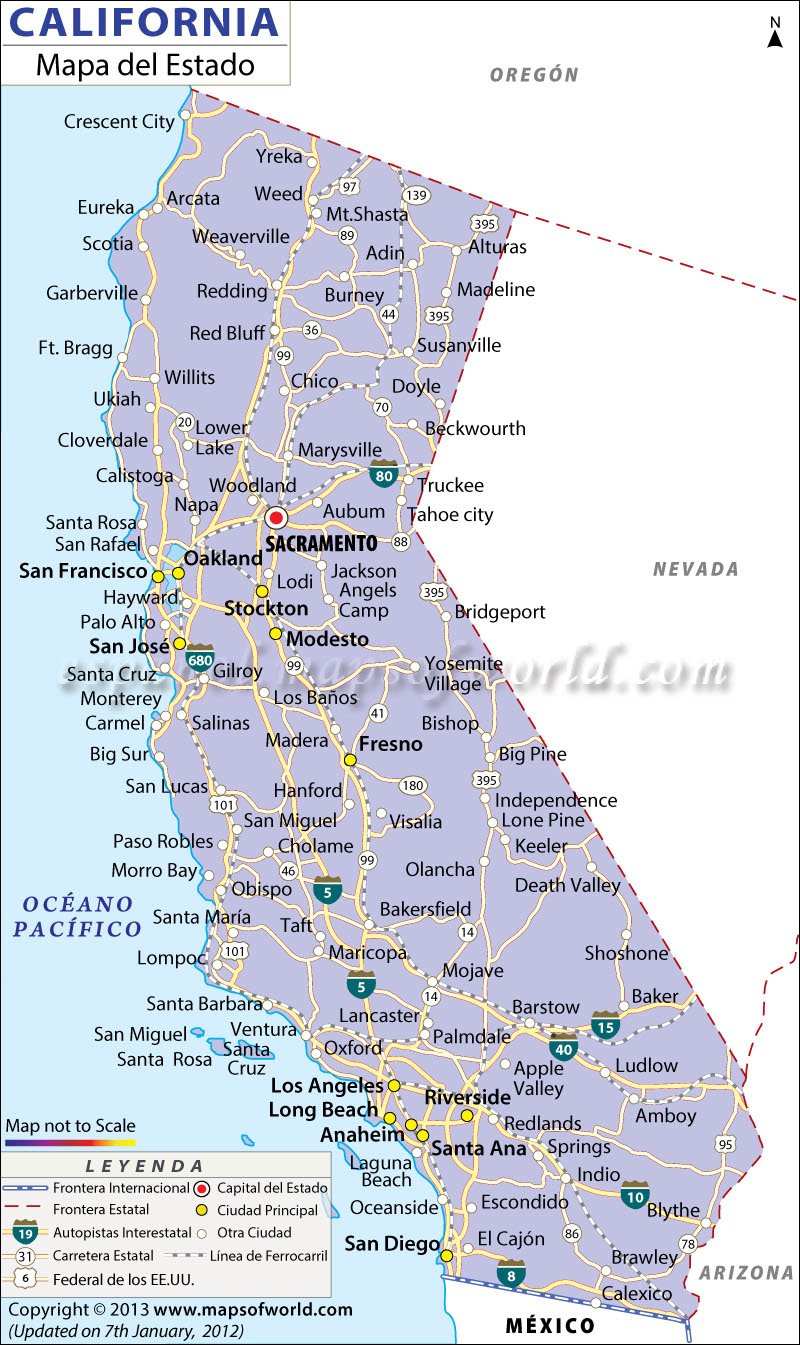 Mapa de California ~ Online Map