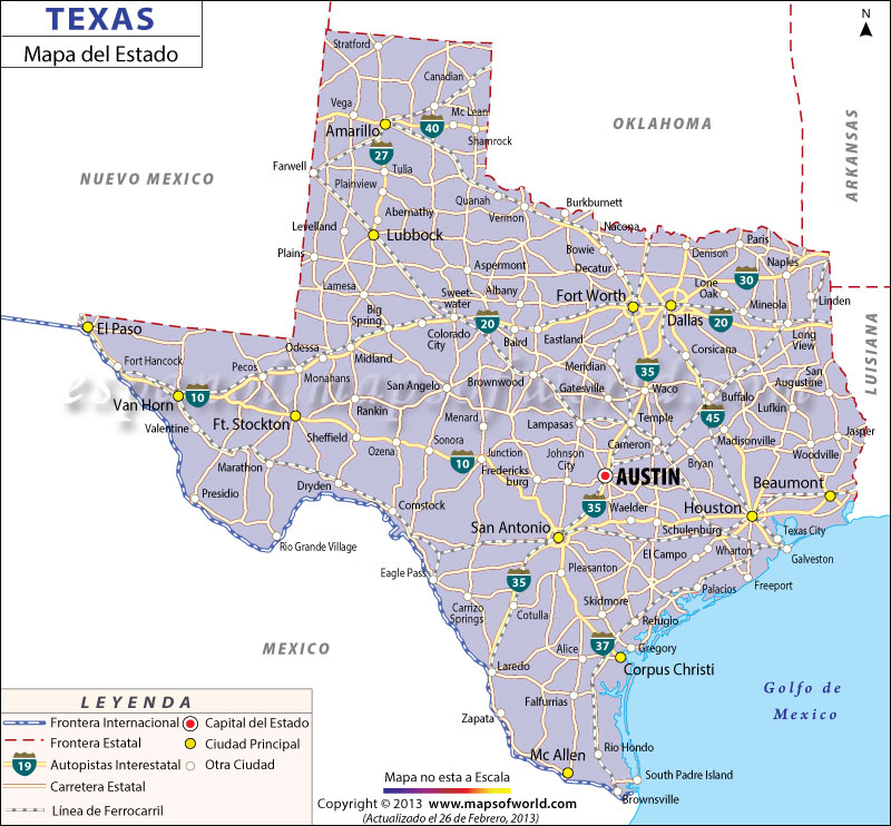 Mapa de Texas ~ World Of Map