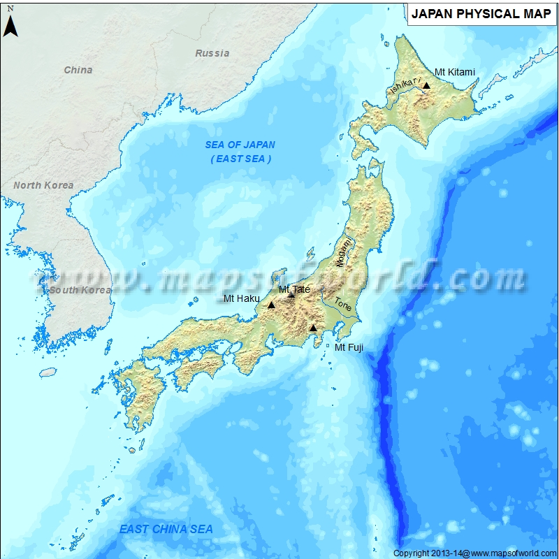 Japan Map Of Physical 40