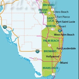 Map Of Florida East Coast 