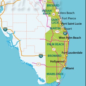 Map Of Florida East Coast 