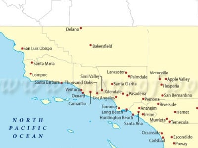 Map of Southern California Cities