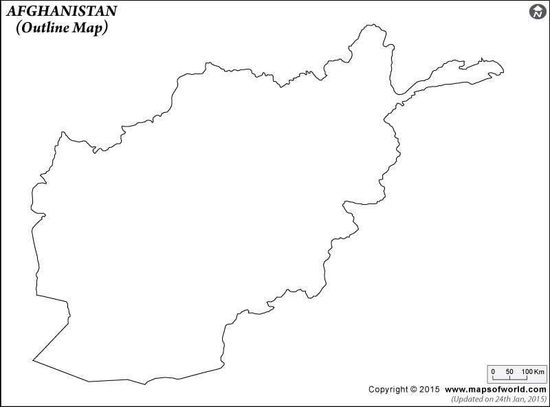 Afghanistan Map Outline