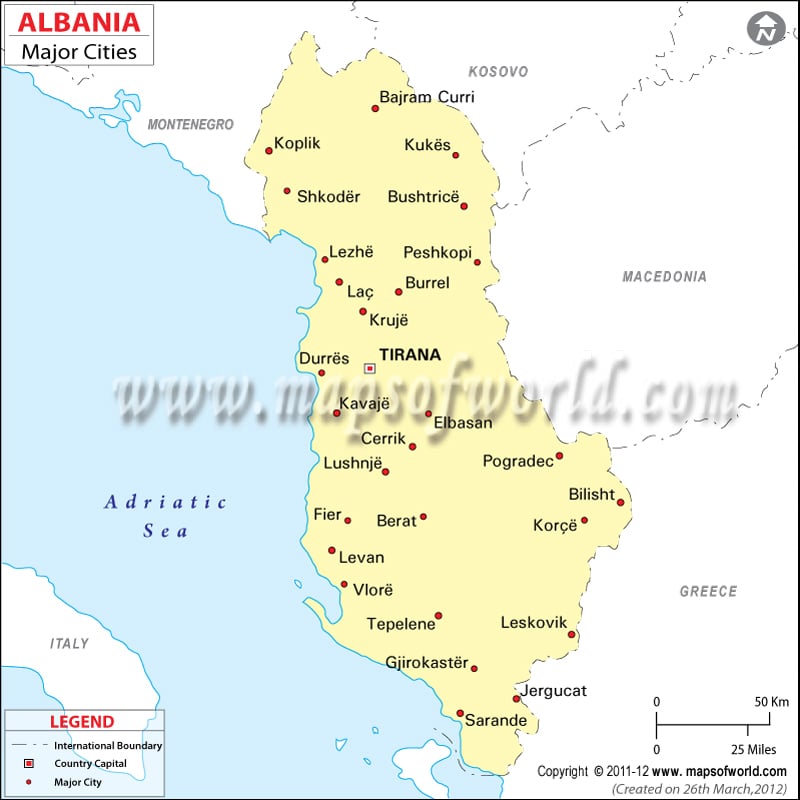 Albania Map Cities