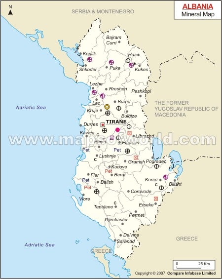 Albania Mineral Map