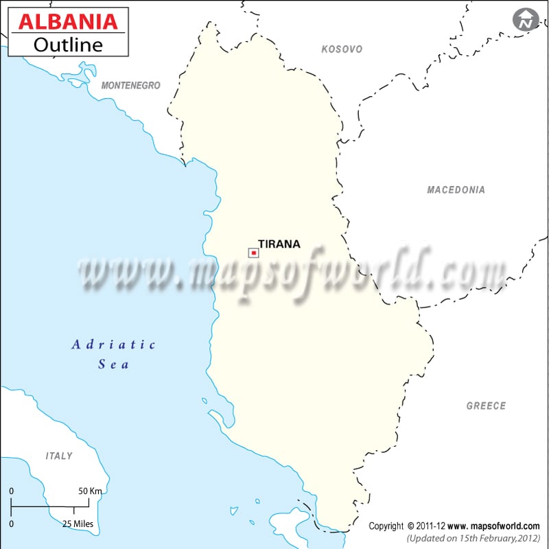 Blank Albania Map