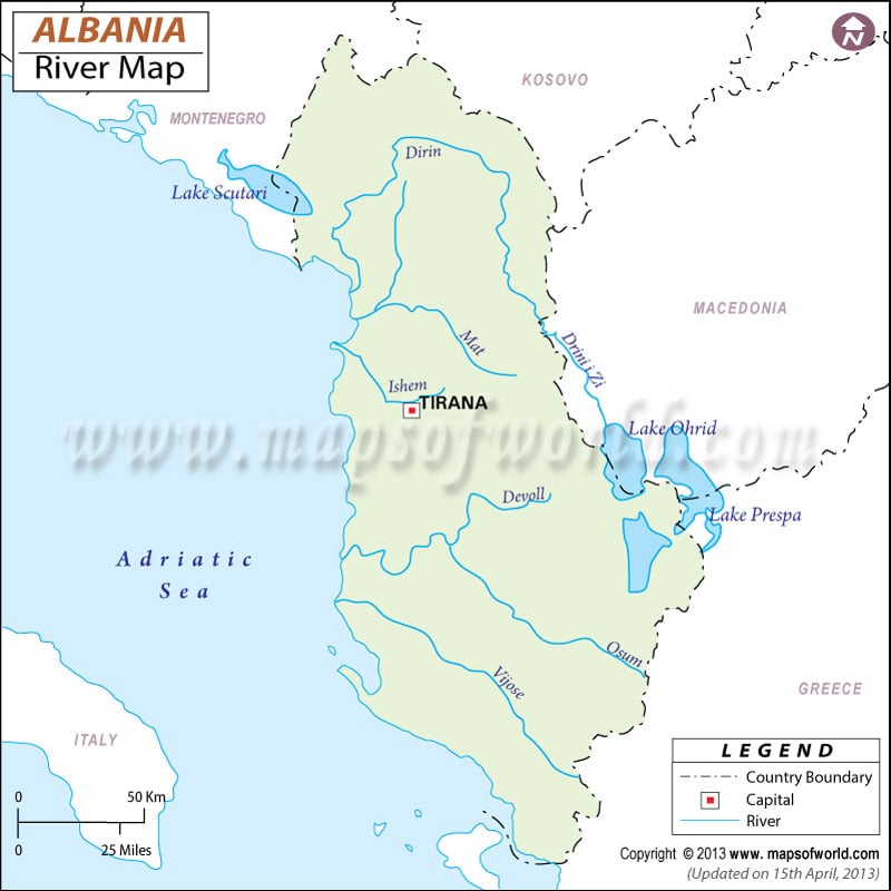 Albania River Map