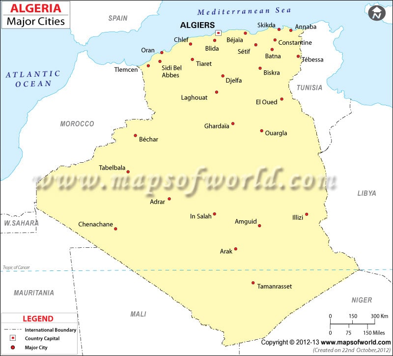 Algeria Cities Map