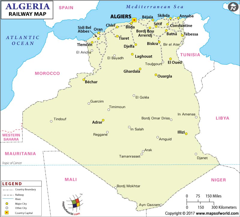 Algeria Railway Map