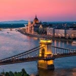 Chain Bridge and the Parliament in Budapest, Hungary
