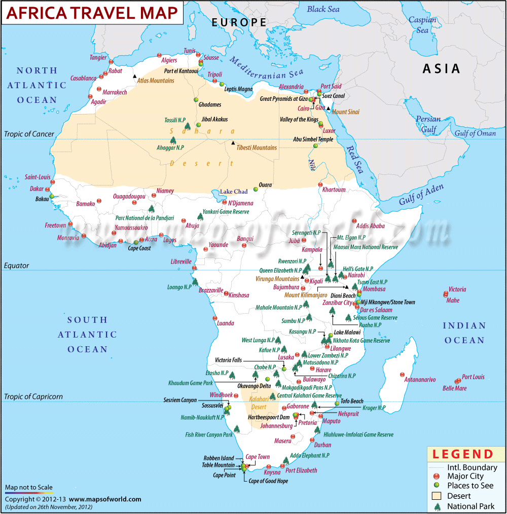 Large Detailed Political Map Of Africa With Major Cities