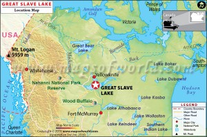 Location map of Great slave lake