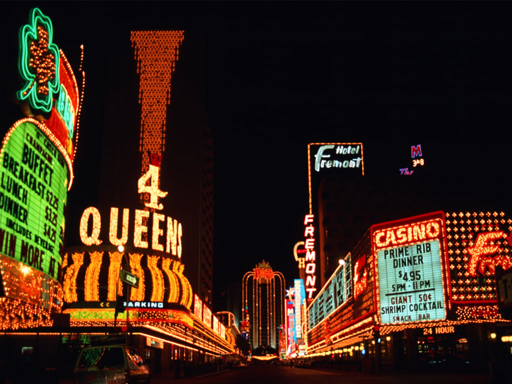 Las Vegas Strip glitters through the night.