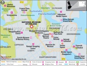 Location map of National museum of Finland