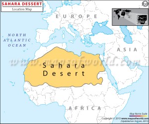 Location map of Sahara Desert