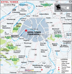 Location map of Eiffel Tower