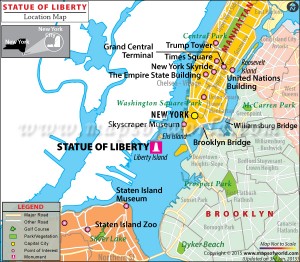 Location map of Statue of Liberty National Monument