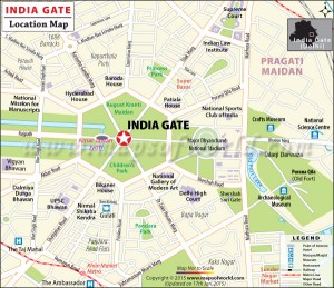 India Gate Location Map