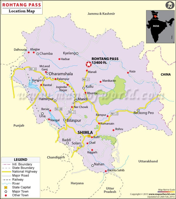 Rohtang Pass Location Map