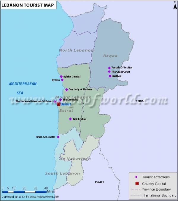 Lebanon Travel Map