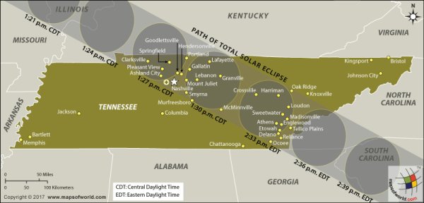 Best places to view solar eclipse in Tennessee