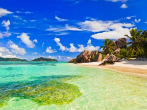 Beach Source d'Argent at Seychelles