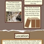 Infographic showing Facts and Information about Dubrovnik in Crotia